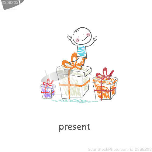 Image of A man and a gift.