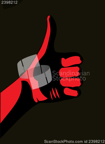 Image of Thumb up. Red 