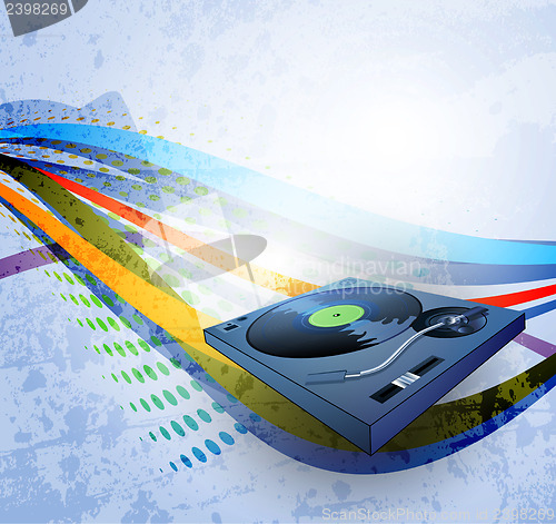 Image of abstract grunge background, Illustration of a turntable