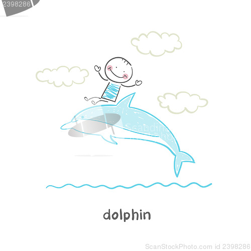 Image of dolphin and man