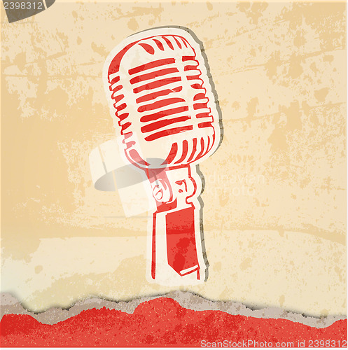Image of grunge concert poster with microphone