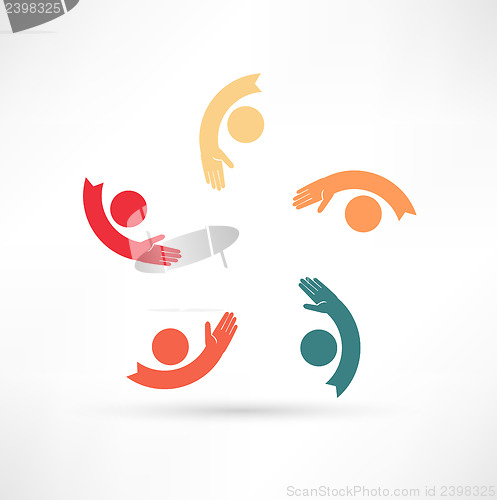 Image of hands connecting icon