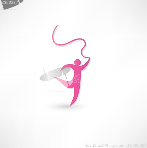 Image of Gymnast With Ribbon