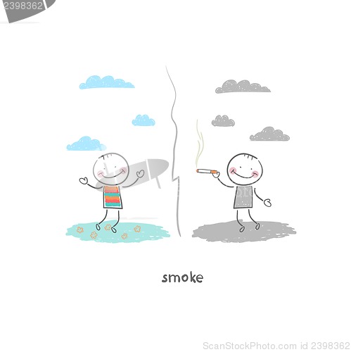 Image of Smoker. Illustration.