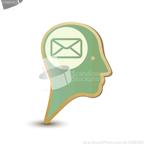 Image of Mail man. Label sticker. Modern concept