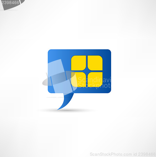 Image of simcard  concept design element speech bubble