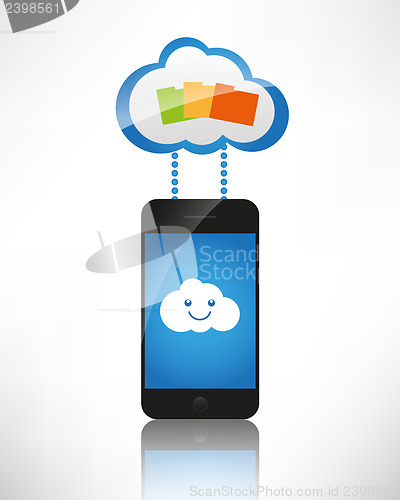 Image of Cloud computing. The concept of reception and transmission of in