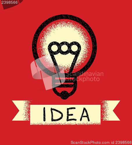 Image of Light Bulb. Retro Poster Concept.