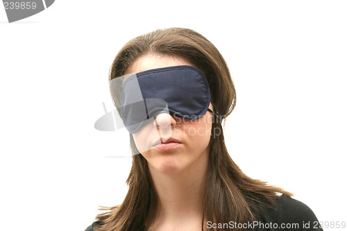 Image of Woman wearing a blindfold