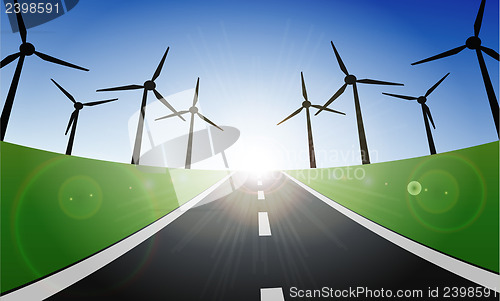 Image of Wind Turbines Landscape 