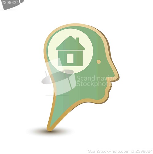 Image of Home man. Label sticker