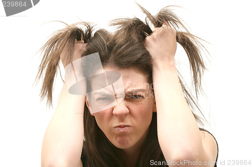 Image of Stressed business woman