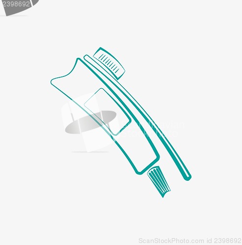 Image of Toothpaste And Toothbrush Icon