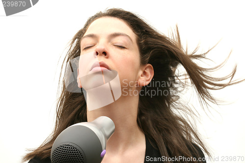 Image of Blowing hairdryer