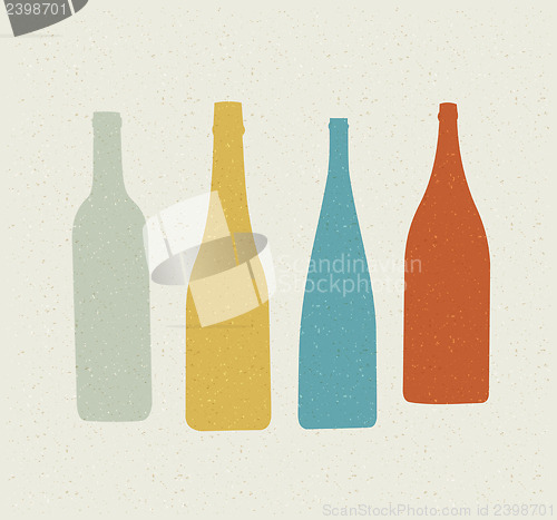 Image of Bottle. Retro poster.