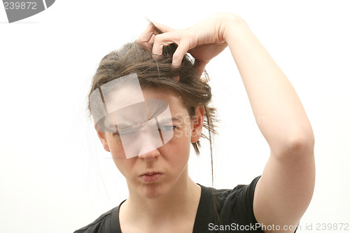 Image of Stressed business woman