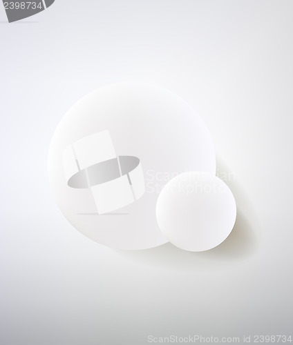 Image of Abstract minimalist design in a light tone. Two circle.