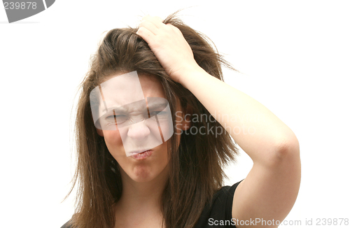 Image of Stressed business woman