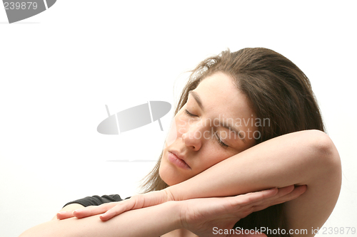 Image of Sleeping business woman