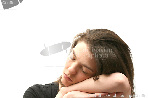 Image of Sleeping business woman