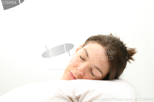 Image of Sleeping business woman