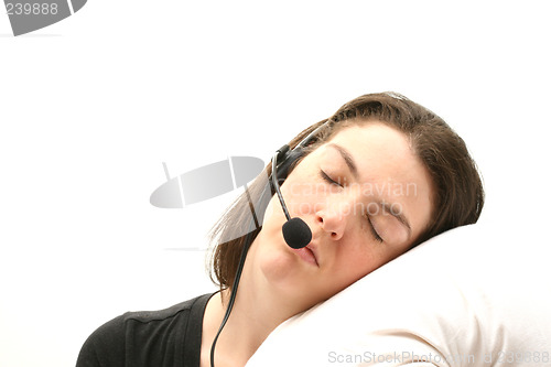 Image of Sleeping business woman