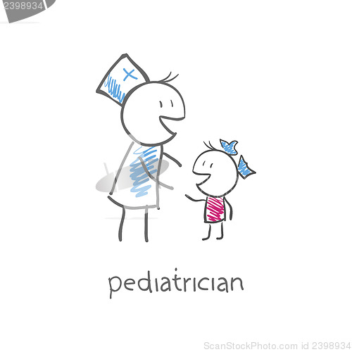 Image of pediatrician with child