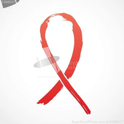 Image of Red grunge Support Ribbon