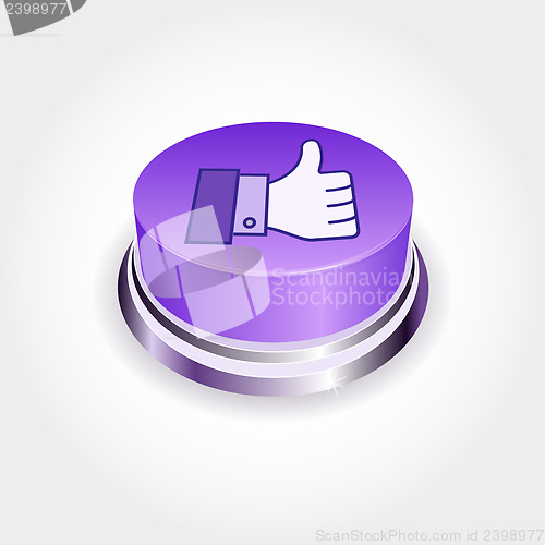 Image of Social media concept.  Like button in perspective. Thumb Up
