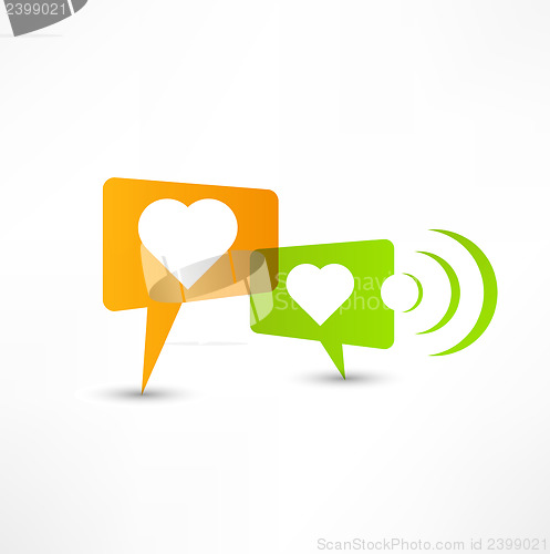 Image of love. Concept speech bubbles