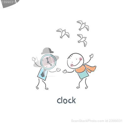 Image of Man and clock