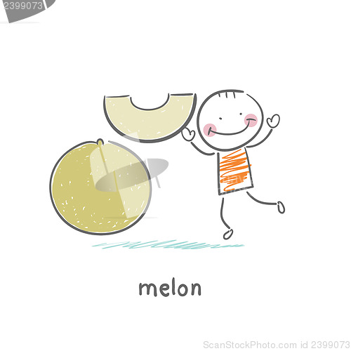 Image of melon and man