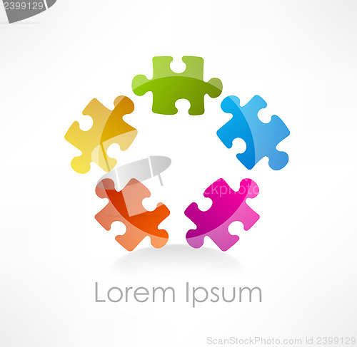 Image of Colorful puzzle piece vector icon