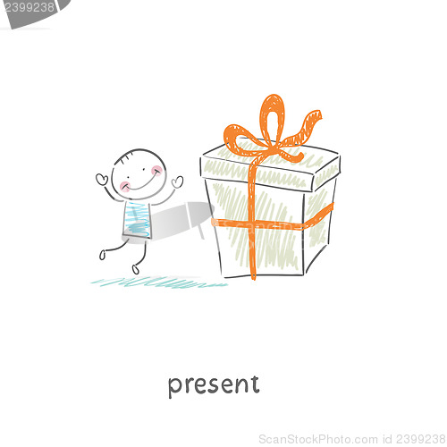 Image of A man and a gift.