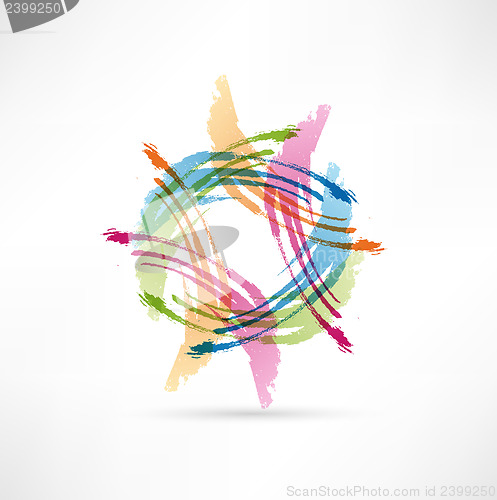 Image of Vector Color Brush Strokes. Abstract symbol.