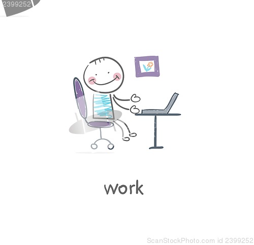 Image of Office worker. Illustration.