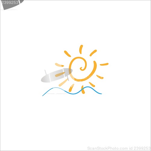 Image of sea waves and rising sun