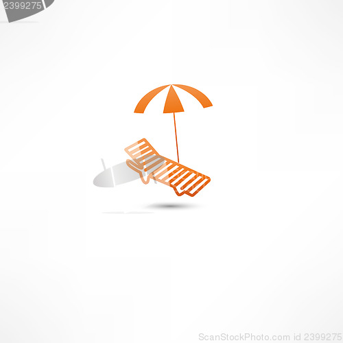 Image of Sunbed and umbrella Icon