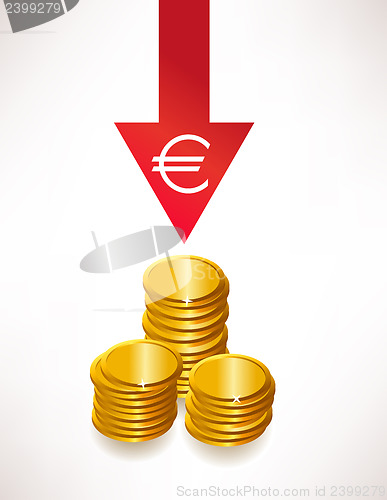 Image of The concept of depreciation of money. Euro