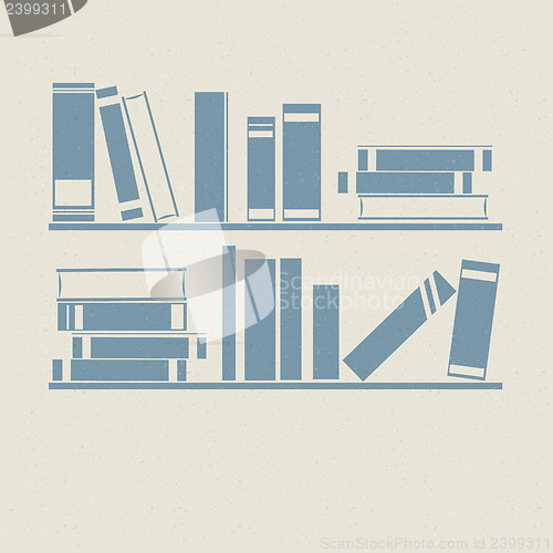 Image of Bookshelf. Retro illustrations.