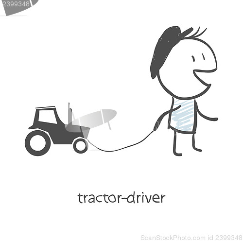 Image of The driver of the tractor.