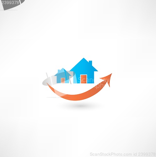 Image of Home sign. Real estate concept design. Smile.