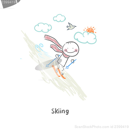 Image of Skier. Illustration.