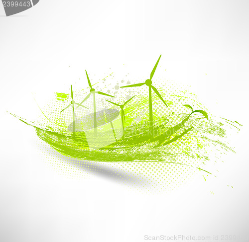 Image of vector wind turbines concept