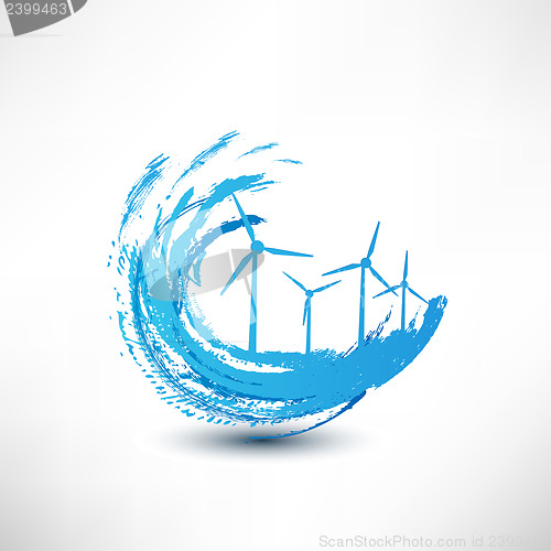 Image of vector wind turbines concept