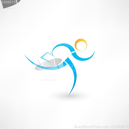 Image of Running businessman icon