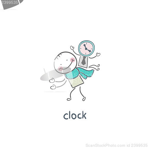 Image of Man and clock