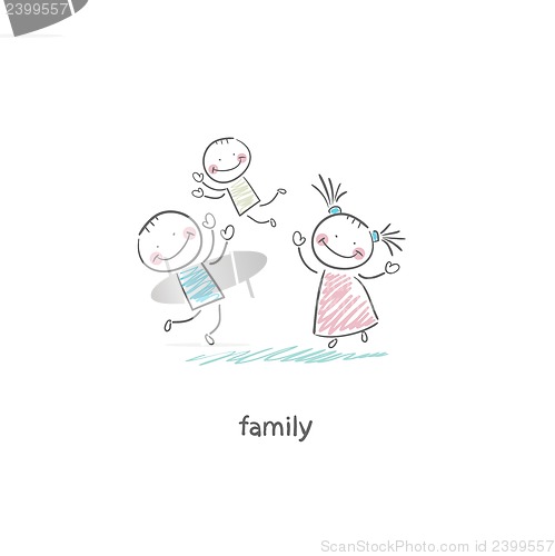 Image of Happy family. Illustration.