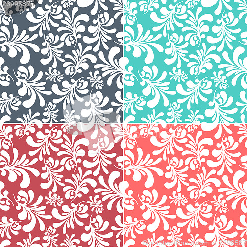 Image of seamless floral background set