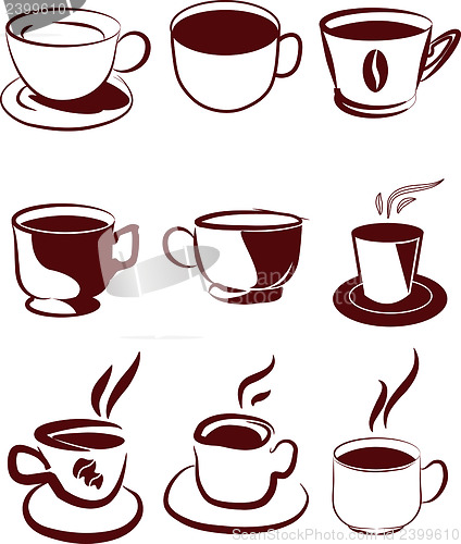 Image of coffee icons set